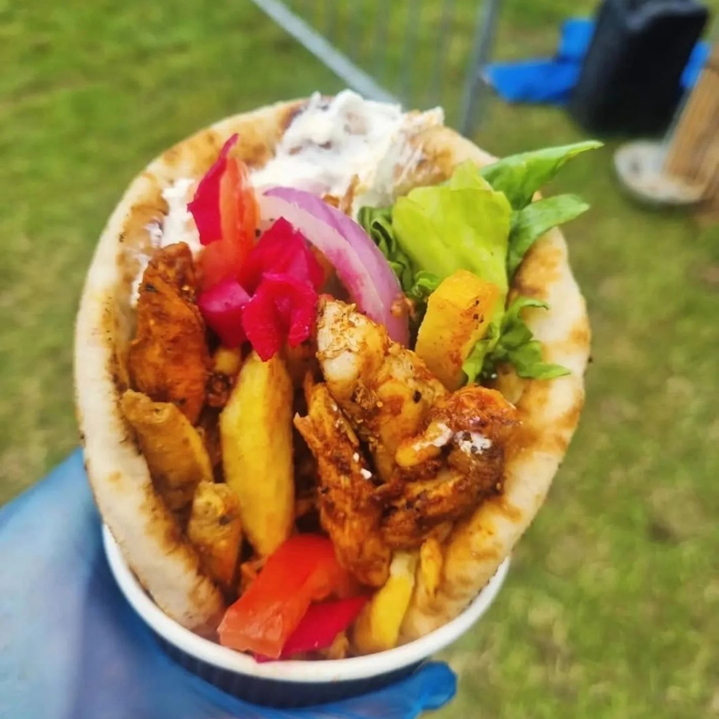 Loaded gyros wrap from Clark's Kitchen